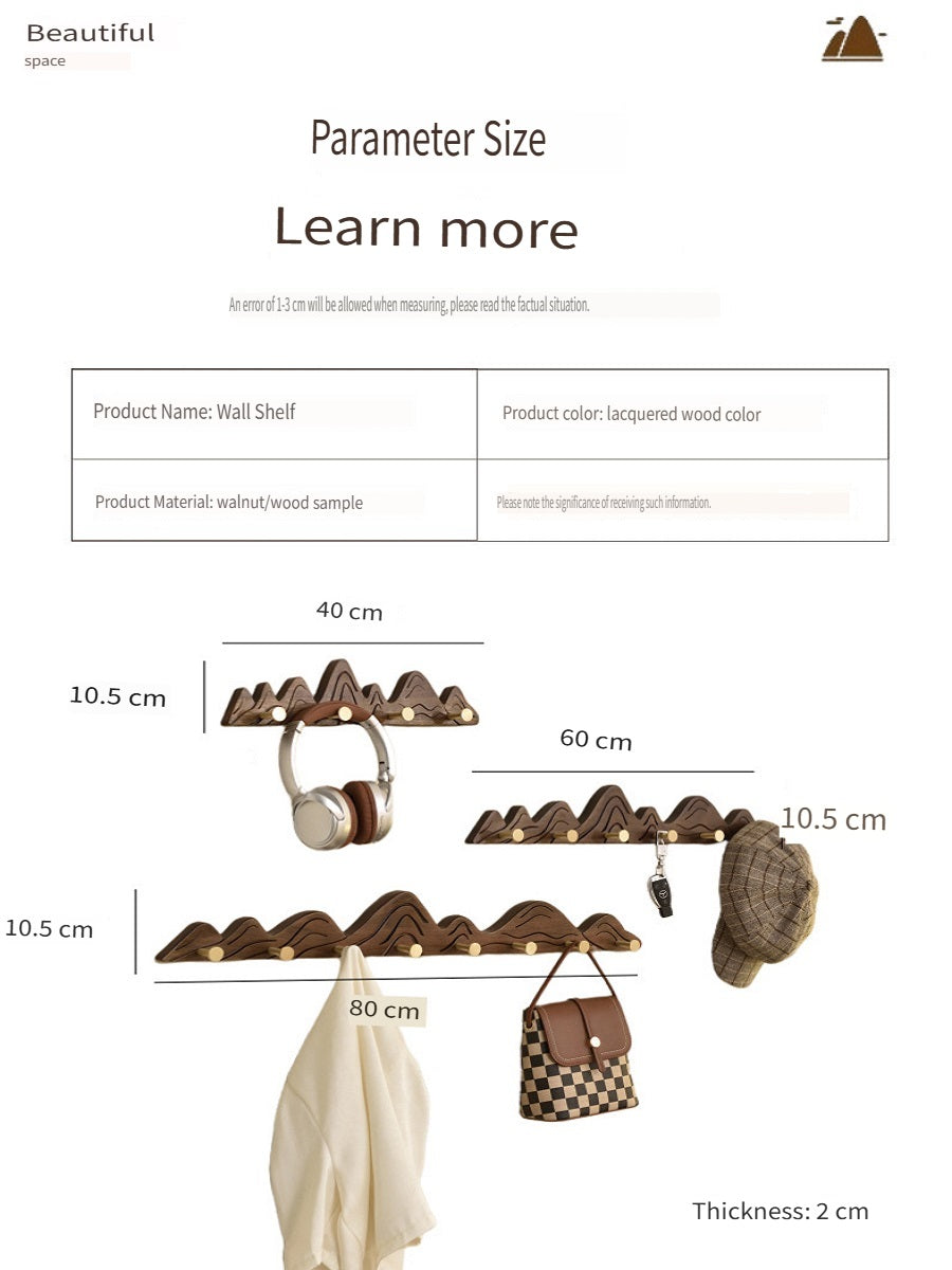 MYZD North American black walnut/beech wood creative simple clothes hanger, 4-8 hooks optional