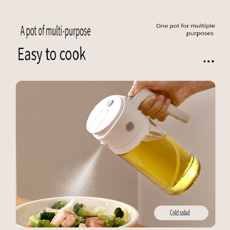 FaSoLa Kitchen household oiling bottle, can be sprayed with oiling, glass spraying and oiling integrated oil bottle, suitable for liquid seasonings and edible oils，550ML