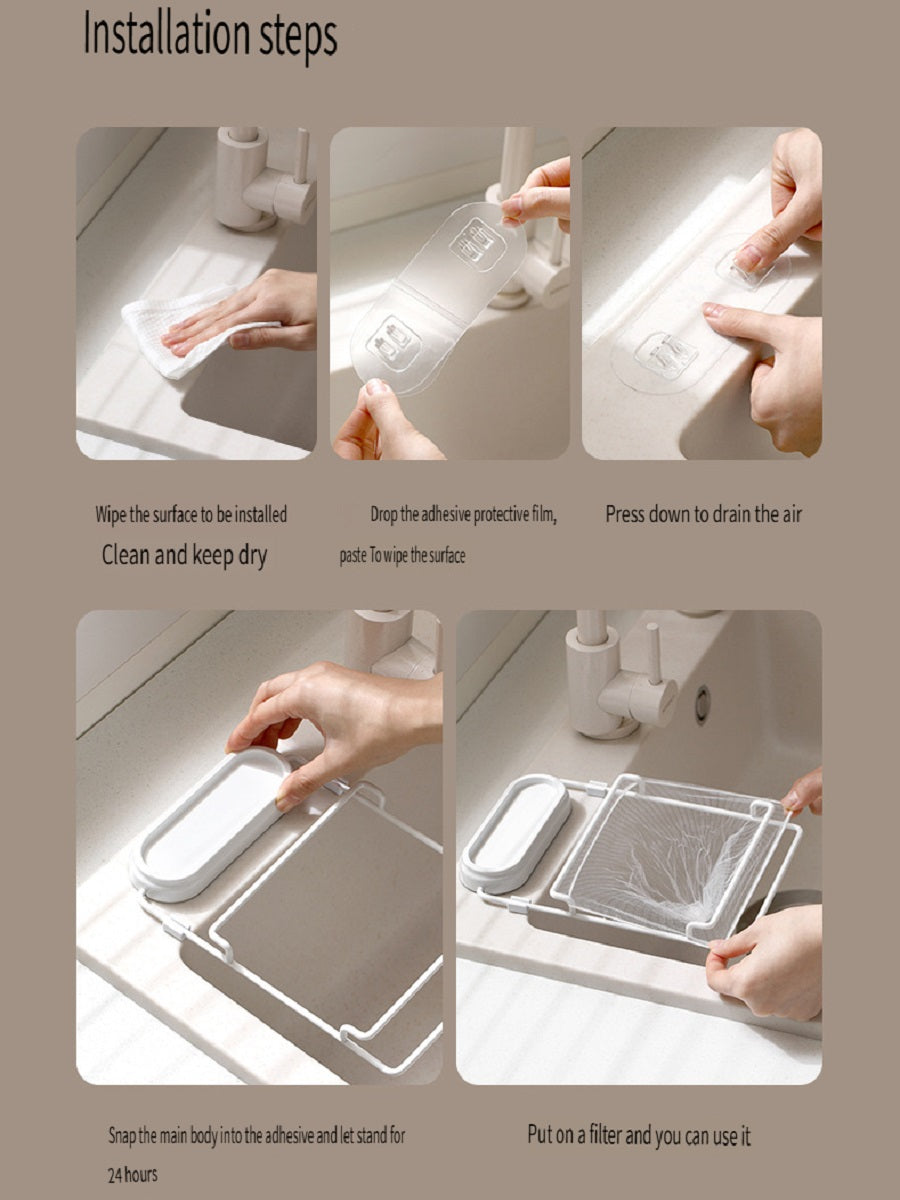 FaSoLa Kitchen sink filter and drain rack, food waste net bag, sink drain net