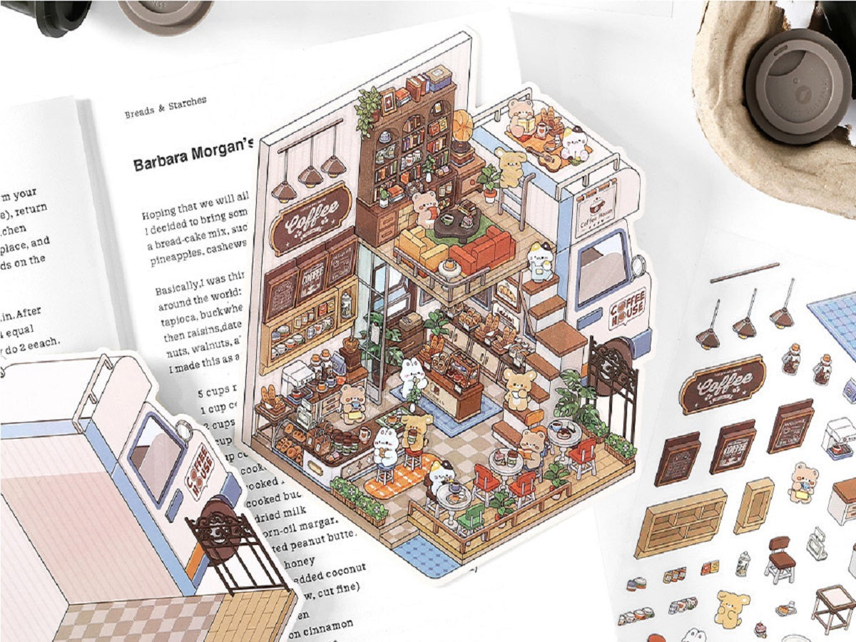 RetroStory Infeel.Me 2.5D background decoration stickers, diy landscaping stickers