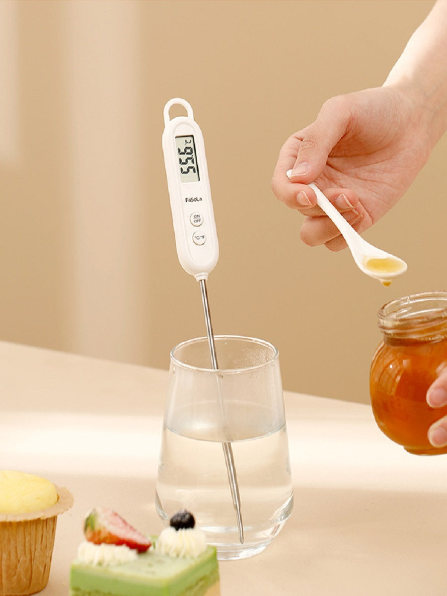 FaSoLa Probe-type food thermometer, suitable for baby bottles and kitchens，Digital display, can measure -50-300 degrees Celsius