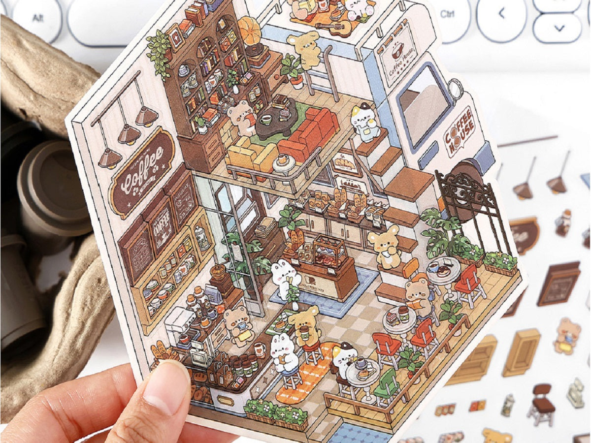 RetroStory Infeel.Me 2.5D background decoration stickers, diy landscaping stickers