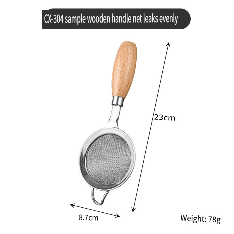 HOMGED 304 stainless steel kitchen with beech handle potato press, colander, egg liquid blender