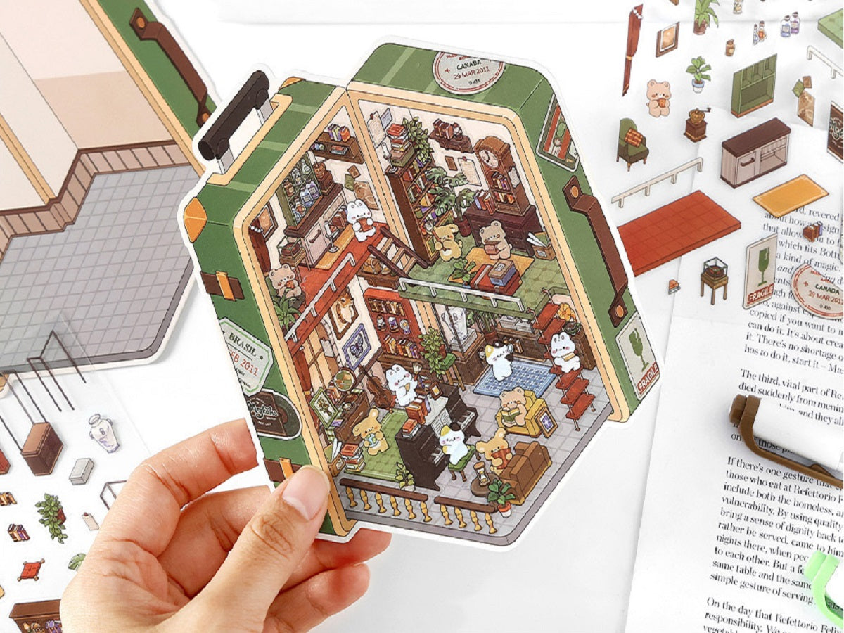 RetroStory Infeel.Me 2.5D background decoration stickers, diy landscaping stickers