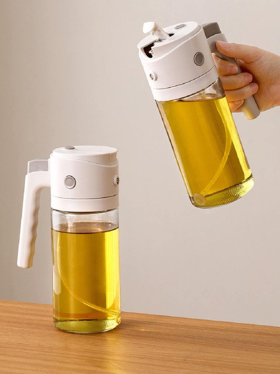 FaSoLa Kitchen household oiling bottle, can be sprayed with oiling, glass spraying and oiling integrated oil bottle, suitable for liquid seasonings and edible oils，550ML