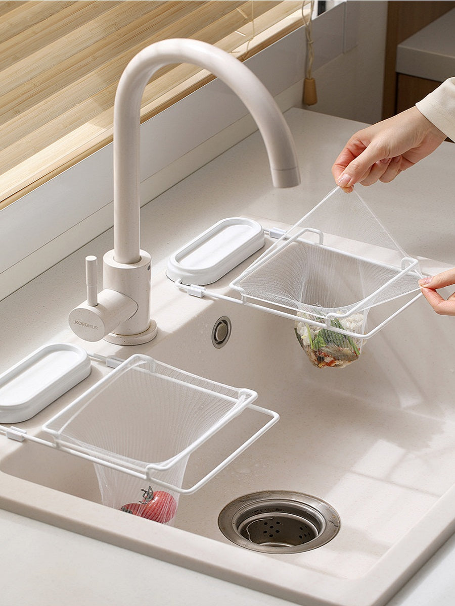 FaSoLa Kitchen sink filter and drain rack, food waste net bag, sink drain net