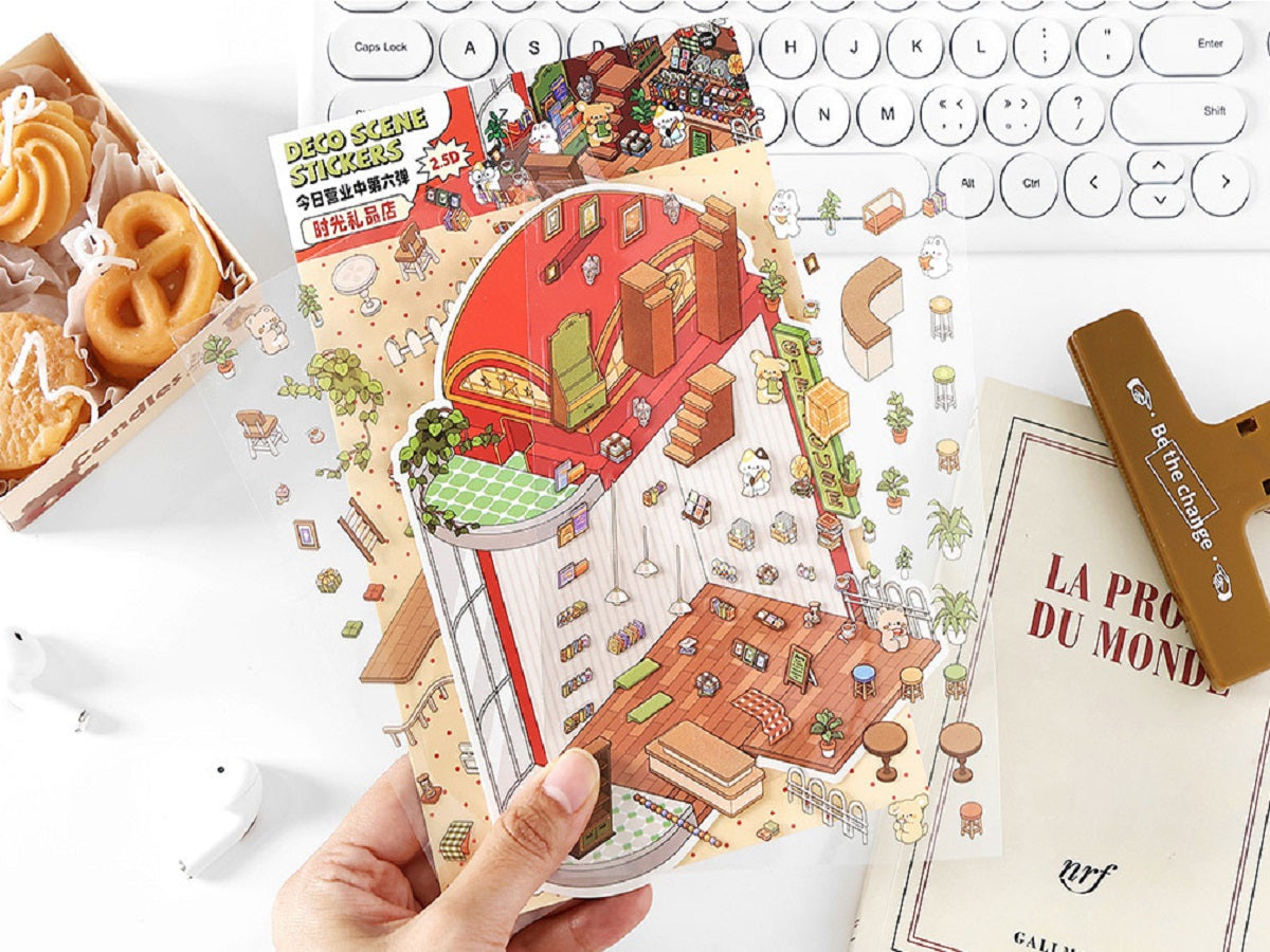 RetroStory Infeel.Me 2.5D background decoration stickers, diy landscaping stickers