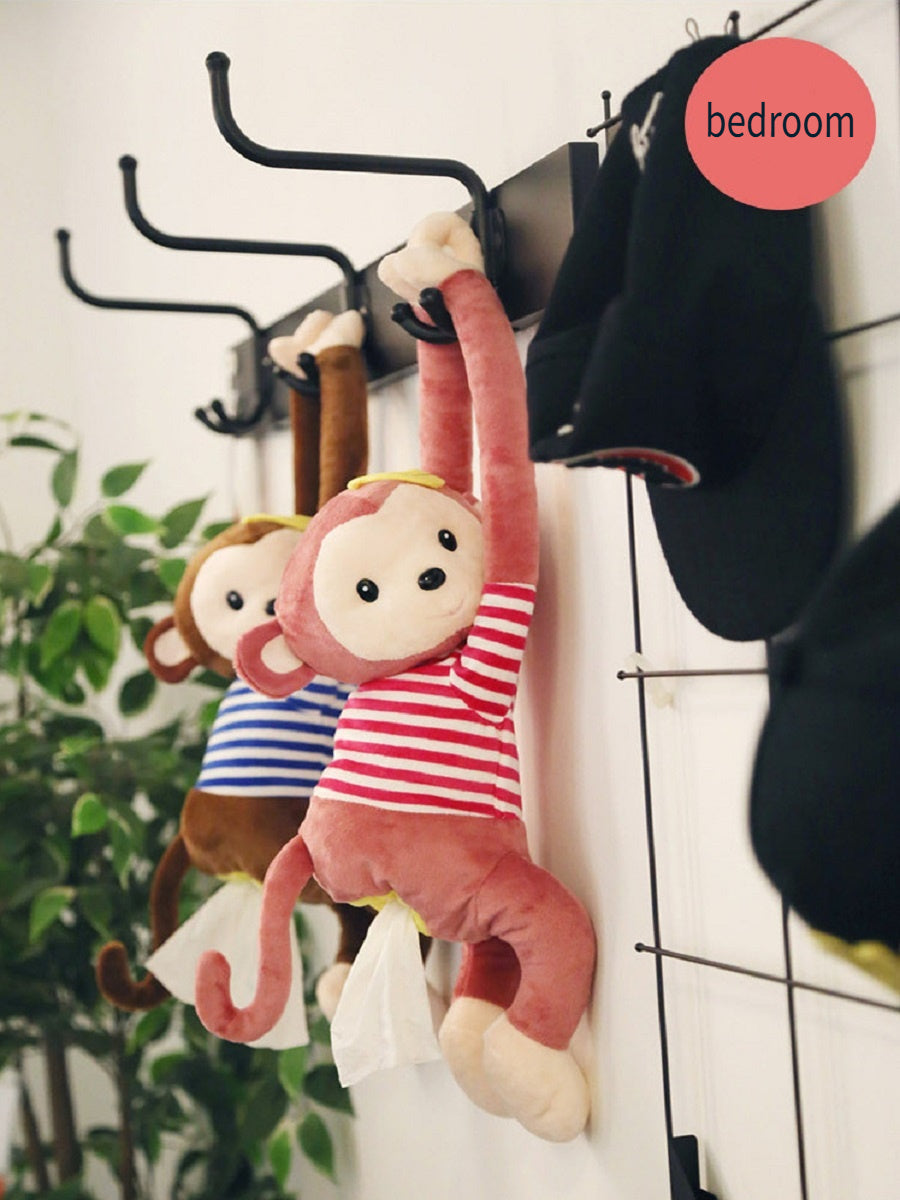 MCZB Creative Pippi monkey tissue box, car supplies, pull-out car seat back pumping box, can be used at home, can be used as a toy