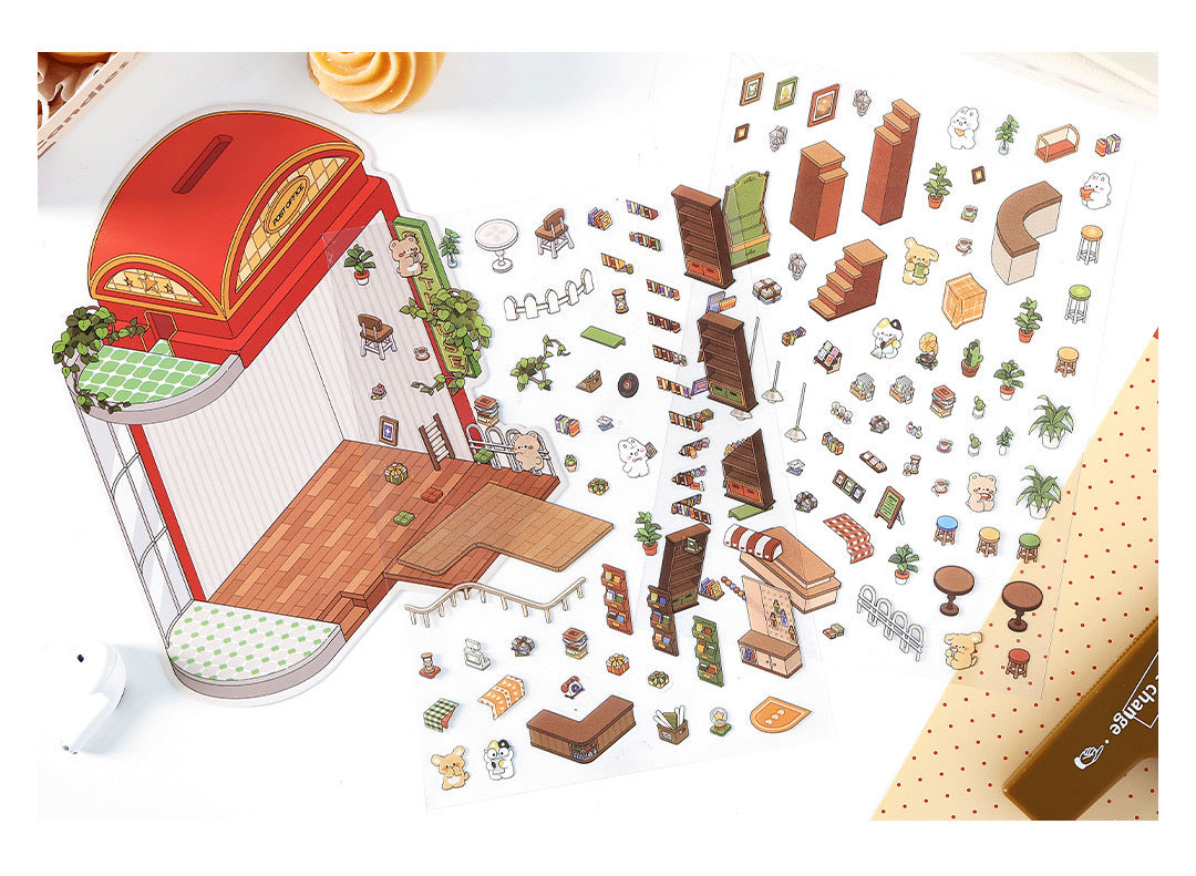 RetroStory Infeel.Me 2.5D background decoration stickers, diy landscaping stickers