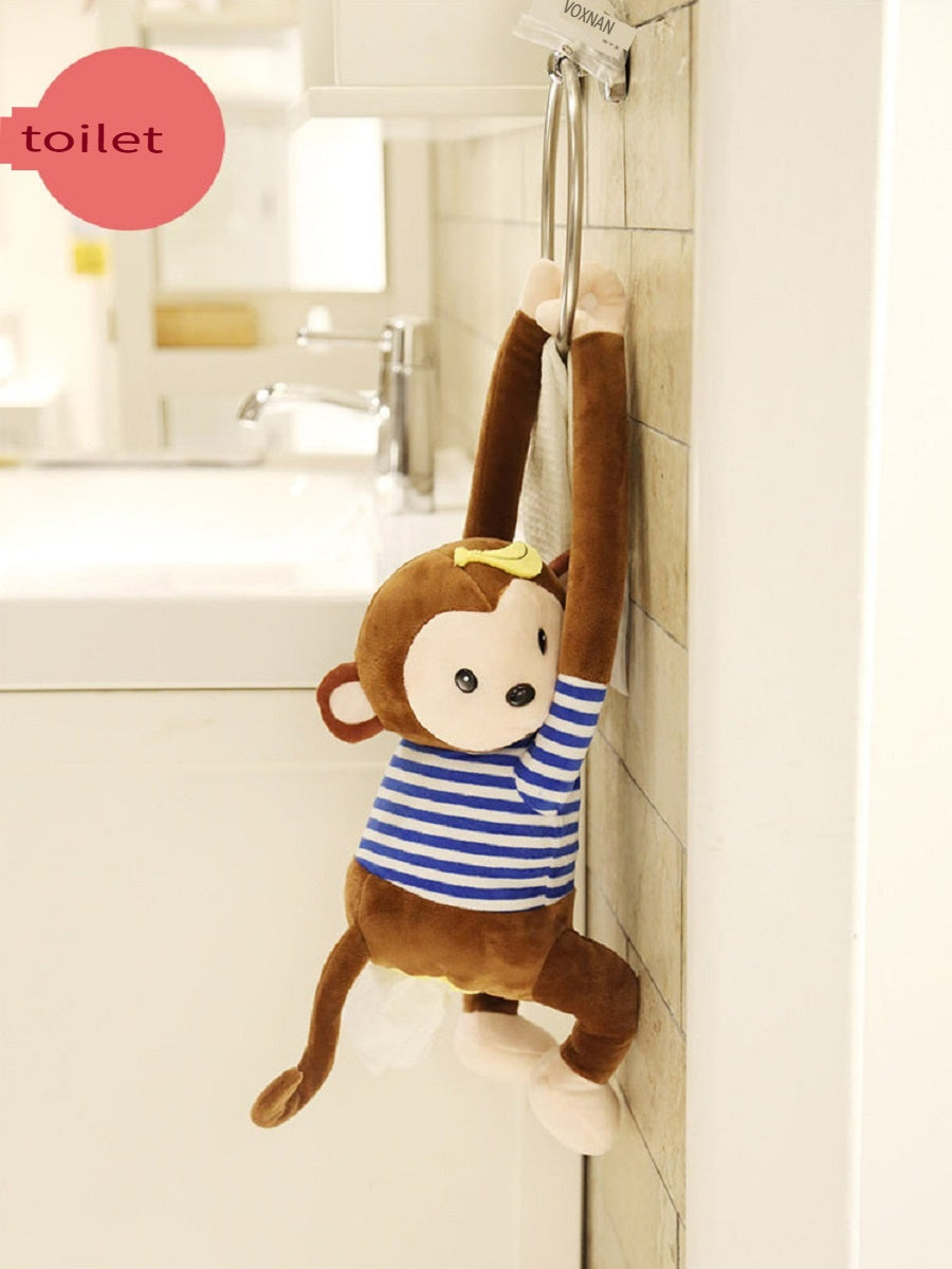 MCZB Creative Pippi monkey tissue box, car supplies, pull-out car seat back pumping box, can be used at home, can be used as a toy