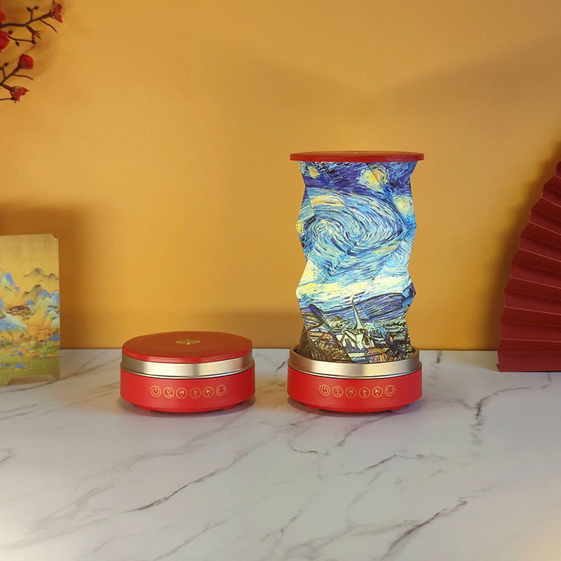 OBB LED folding night light, USB charging, rotating, with Bluetooth speaker, revolving lantern, cultural and creative gift