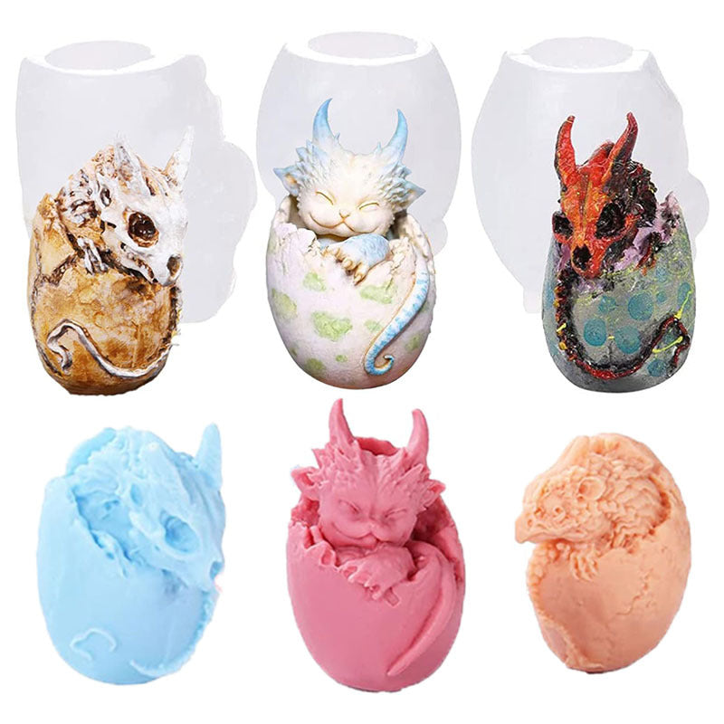 MSH Round dragon egg baby silicone mold, DIY crystal epoxy mold,Environmental protection and safety,4 styles to choose from