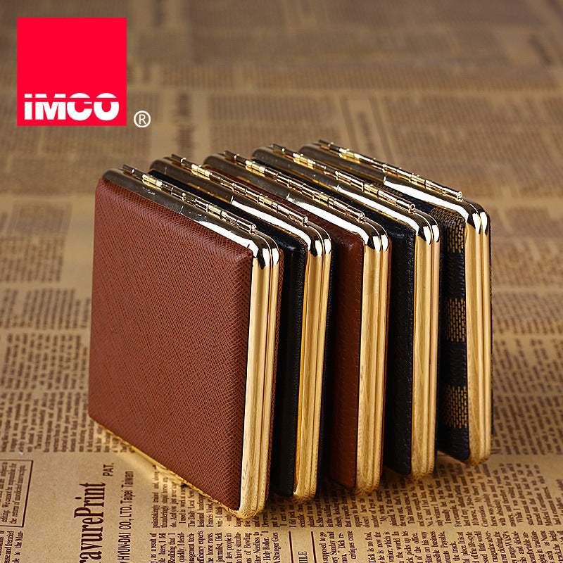 IMCO Brass leather cigarette case, can hold 20 cigarettes, a gift for men