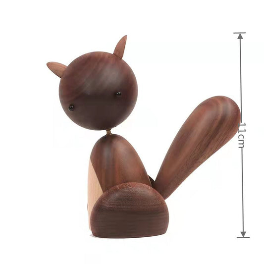 VKXK Nordic Danish black walnut big tail squirrel ornaments, handmade