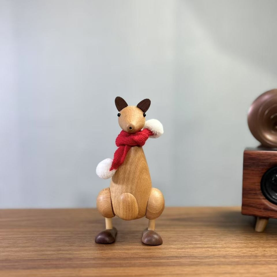 VKXK Nordic Danish beech kangaroo craft ornaments,height 15cm home creative gifts, handmade