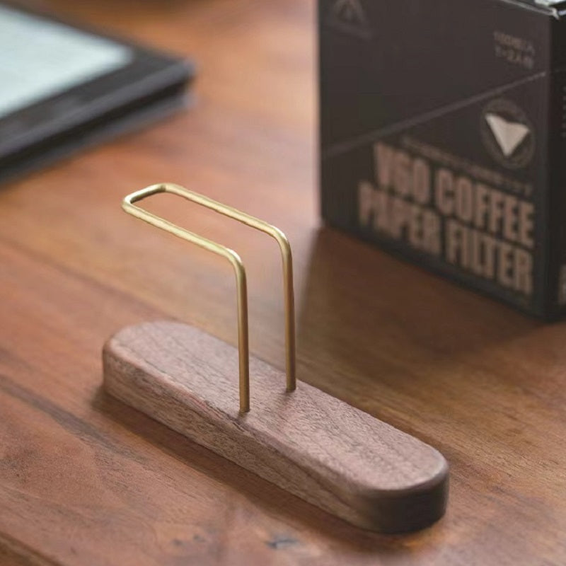 YZBZ Dark Walnut Coffee Filter Towel Holder，5 per pack