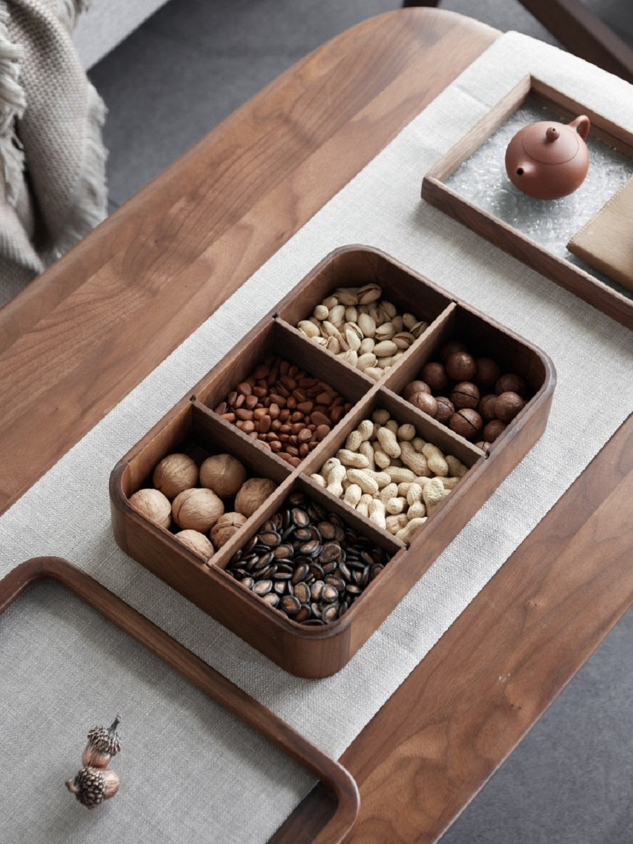 MYZD North American and Walnut Candy, Snack 6-grid Storage Box