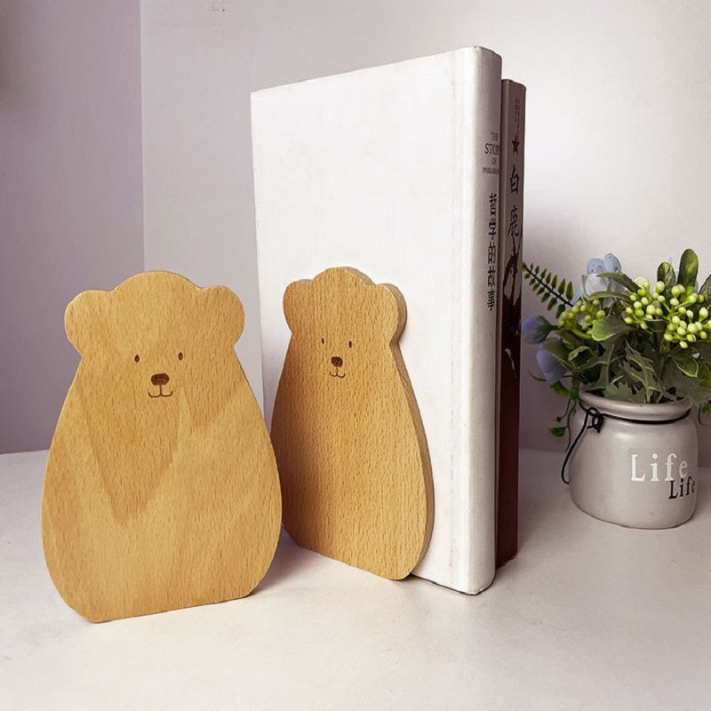 XMT Beech bear book stand, cartoon children's creative home decoration, 2 pcs