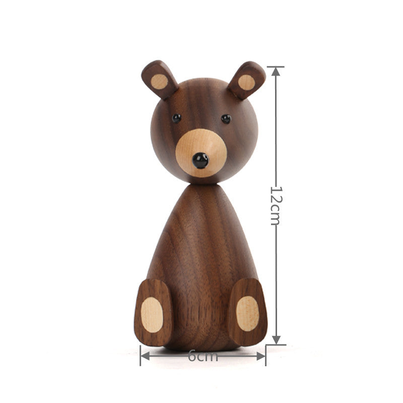 VKXK Danish style black walnut black bear ornaments, home decoration, handmade