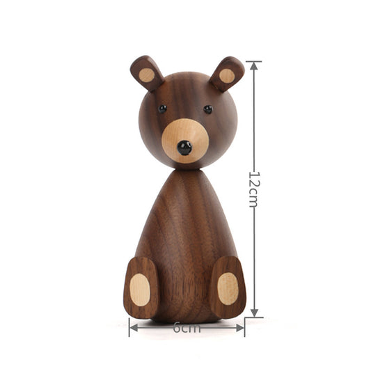 VKXK Danish style black walnut black bear ornaments, home decoration, handmade