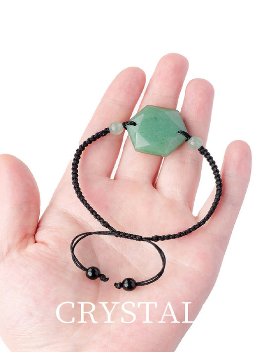 RYS Natural crystal rough stone hand-woven six-pointed star bracelet