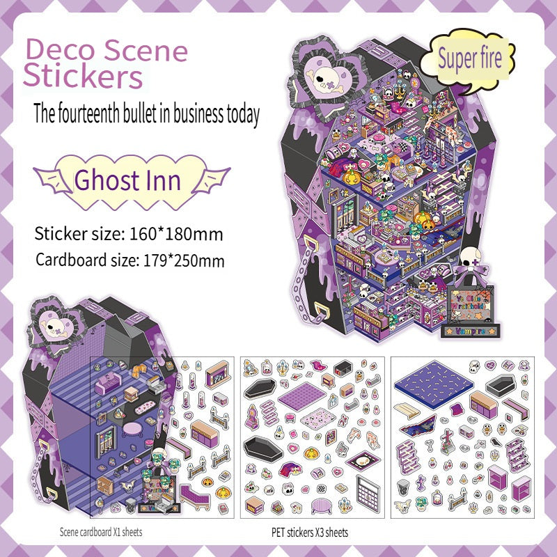 RetroStory Infeel.Me 2.5D background decoration stickers, diy landscaping stickers