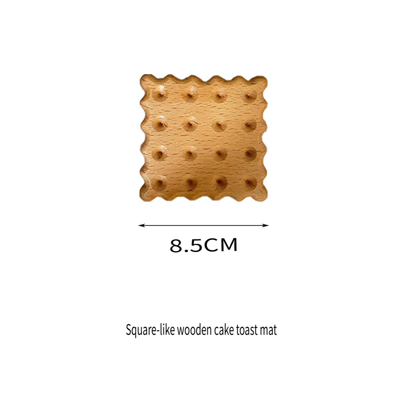 XMT Creative biscuit solid wood coaster, black walnut/beech, 2 pieces