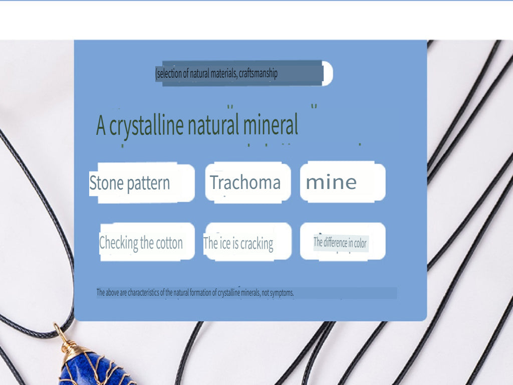 RYS Tree of Life water drop wrapped silk Pendant, hand-woven natural crystal energy stone necklace