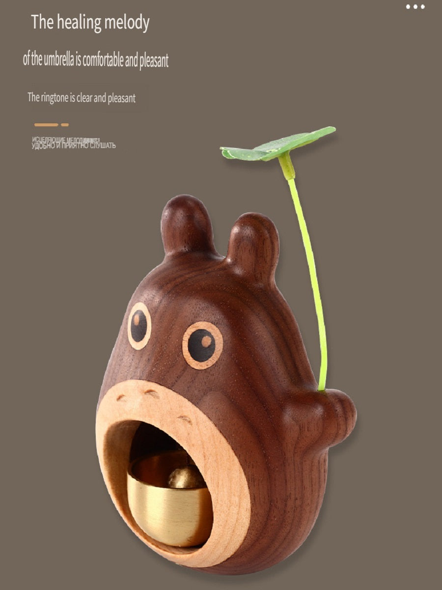MYZD Japanese cartoon-style black walnut wind chimes, doorbells, and copper bells