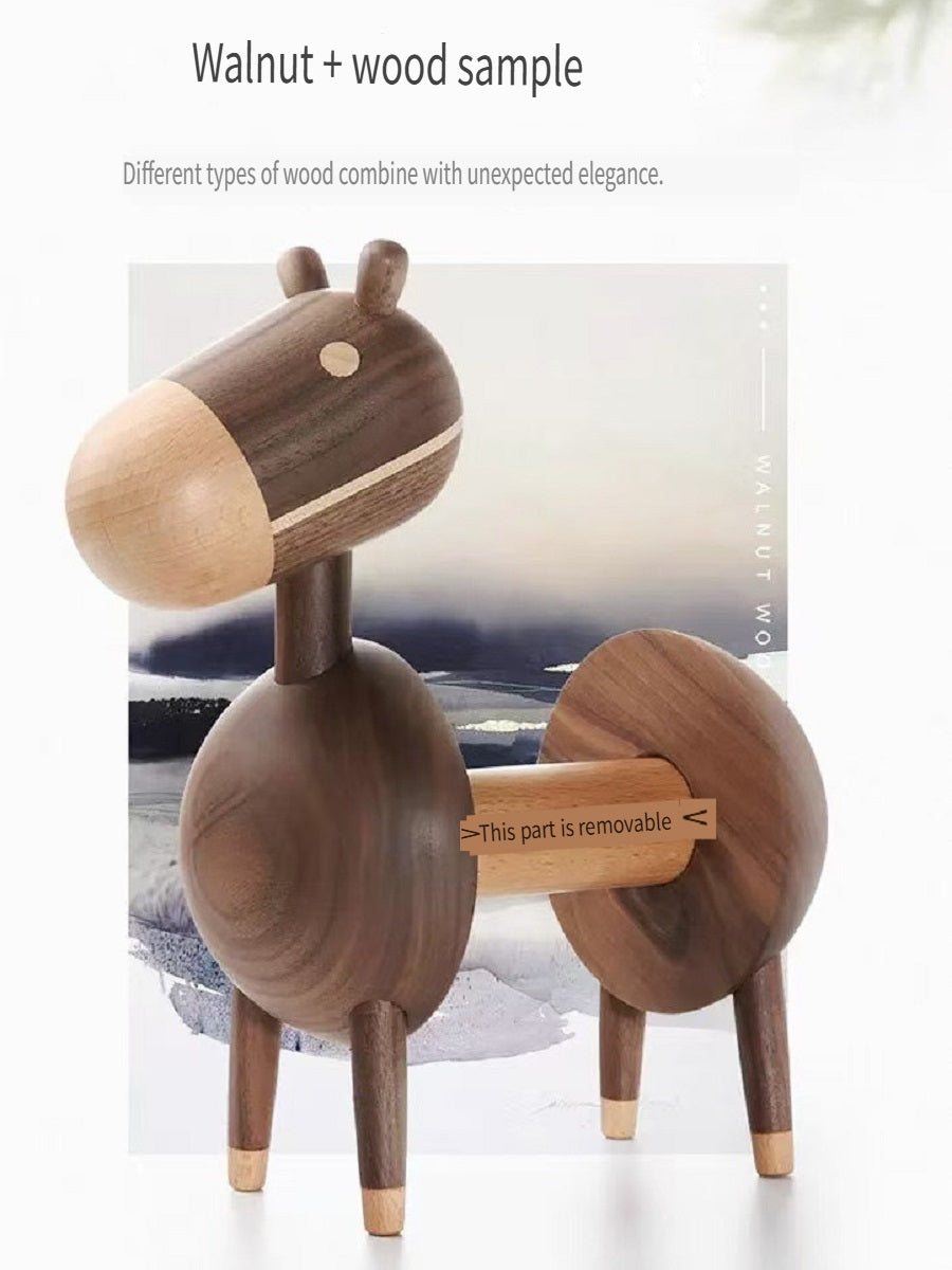 MSMY Creative cartoon donkey napkin holder made of solid wood