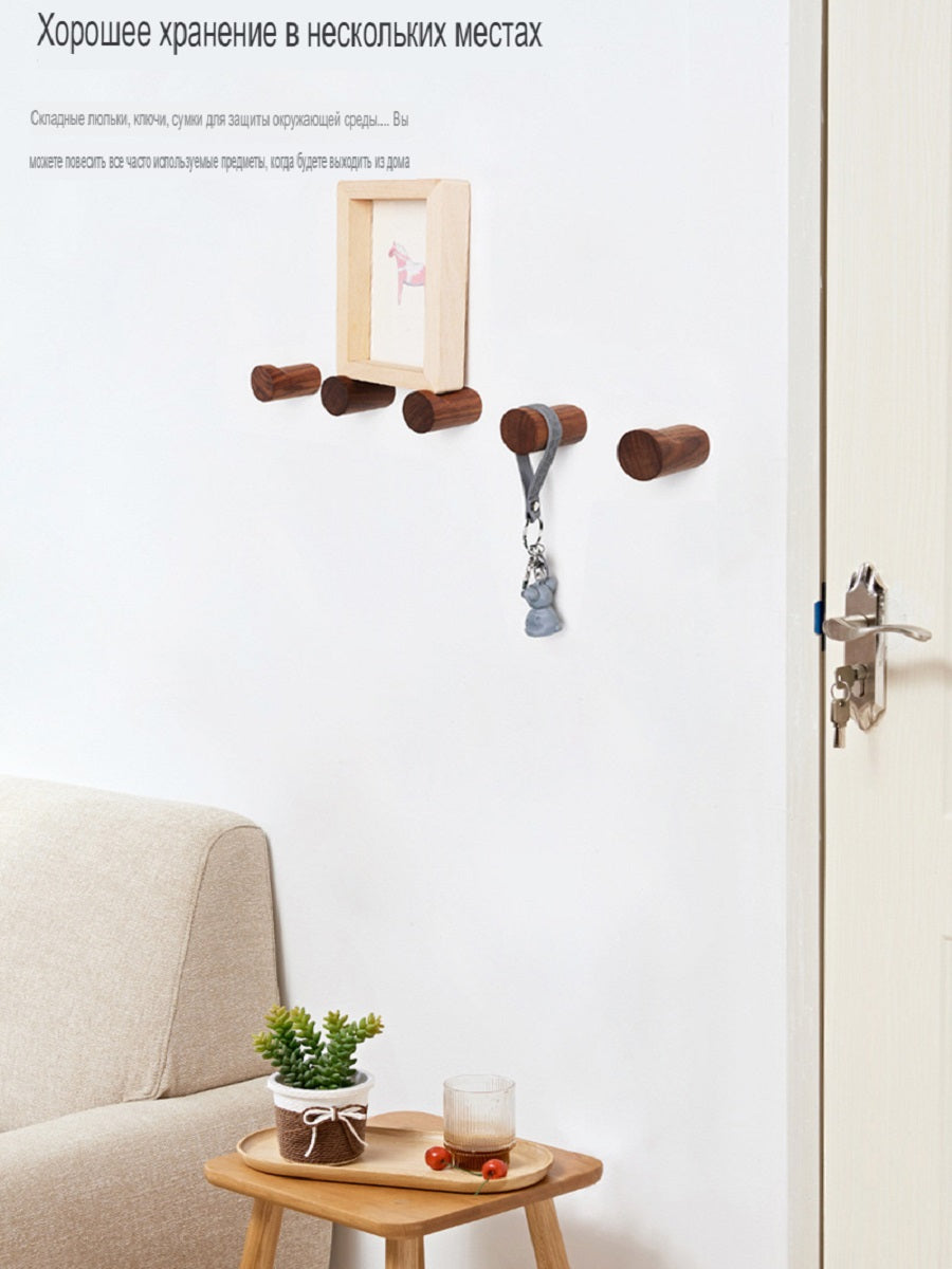 XMT Nordic beech creative hook, punch-free, non-slip, wall-mounted coat hook