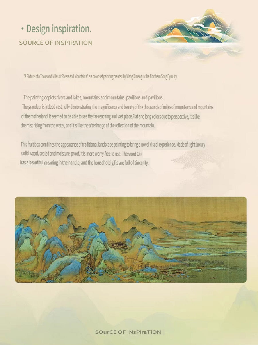 MYZD New Chinese style round dried fruit box, 360 degree rotating, made of African Okoume wood