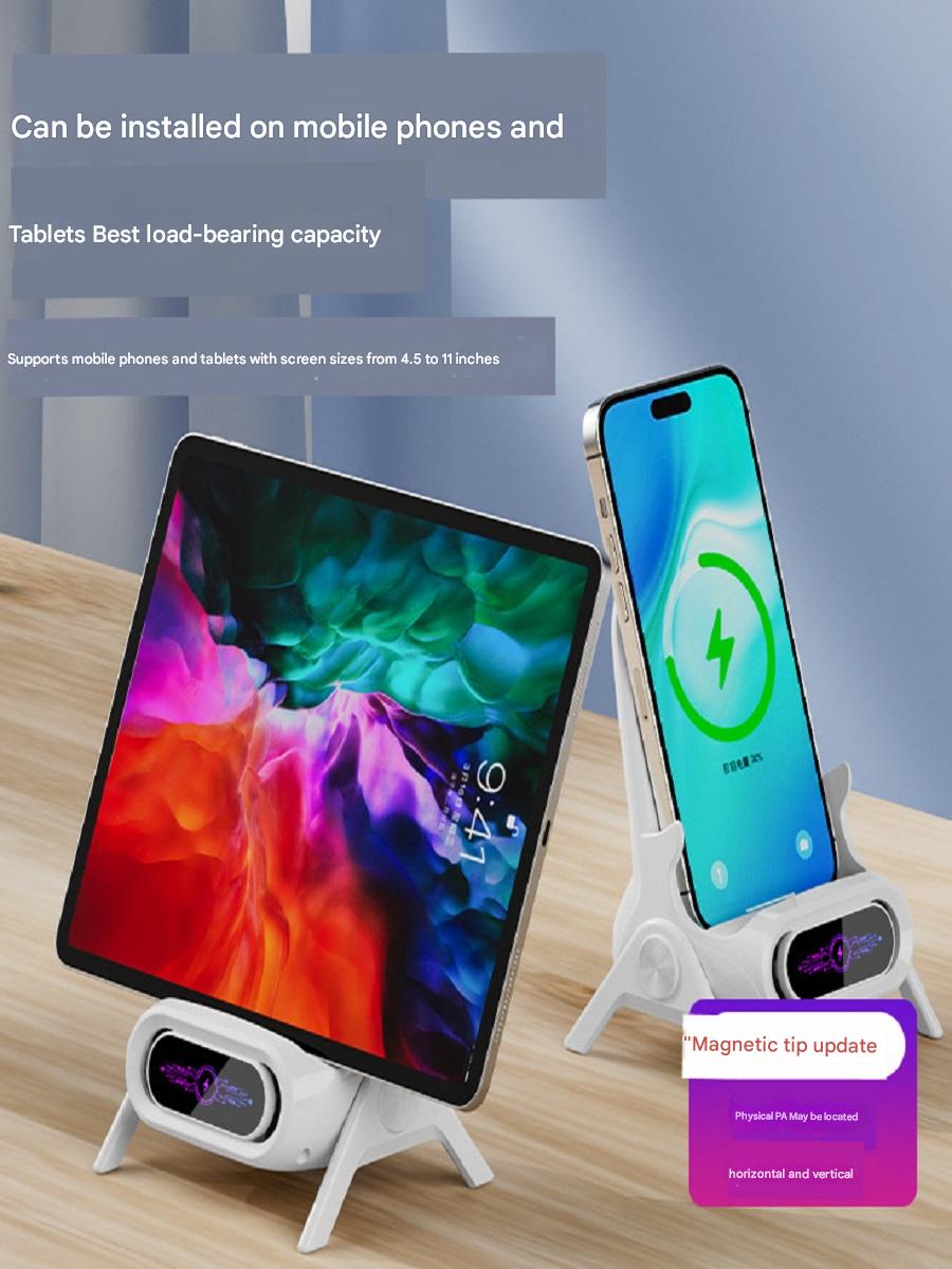 ZLKJ Desktop Phone Stand with Physical Amplification, 15W Wireless Charging, Universal for Phones and Tablets, Aromatherapy Function, and Cooling