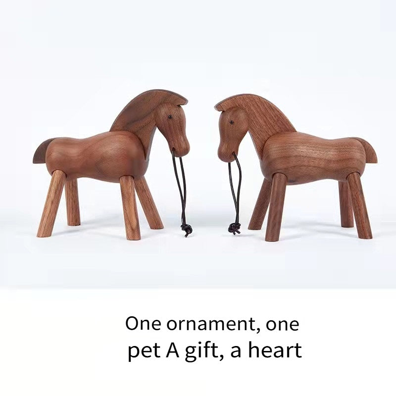 VKXK Solid wood small wooden horse living room decoration decoration, Nordic and Danish puppet decoration