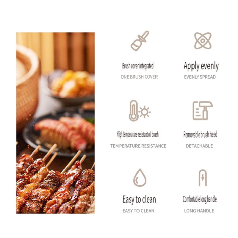 FaSoLa Household silicone oil brush, integrated high temperature resistant oil brush with bottle