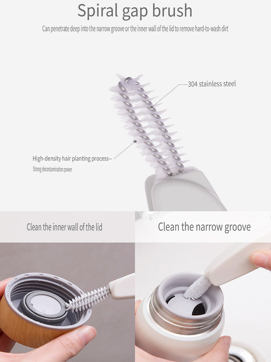 FaSoLa Kitchen three-in-one cleaning brush, easy to clean the lid of the water cup, the corners of the cup, the gaps and grooves