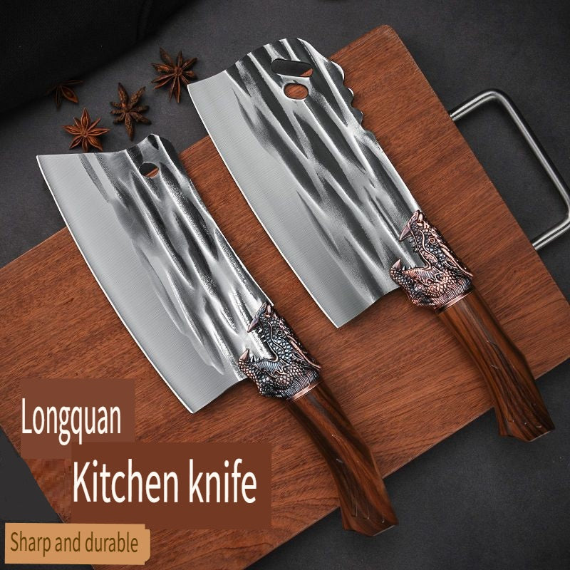 HFD Chef's special chopping and cutting knife, suitable for meat, poultry, vegetables, fruits, etc., wooden handle，forged, two-knife set