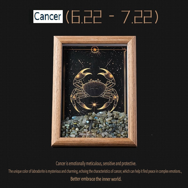 RYS Natural crystal gravel Twelve Constellations Photo frame decoration, crystal DIY hanging Artist Home Desktop Decoration