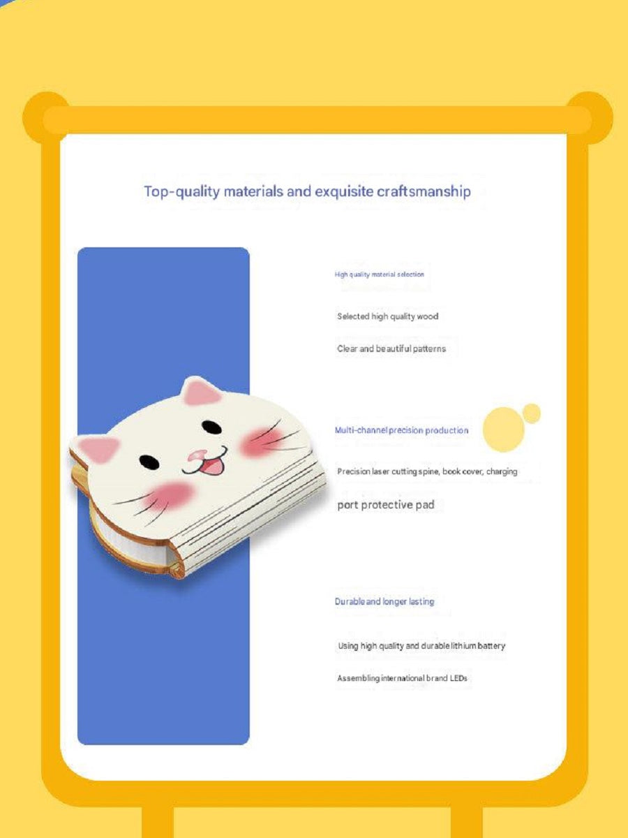 OBB Wooden cartoon folding book lamp, children's cultural and creative gift, colorful LED rechargeable night light