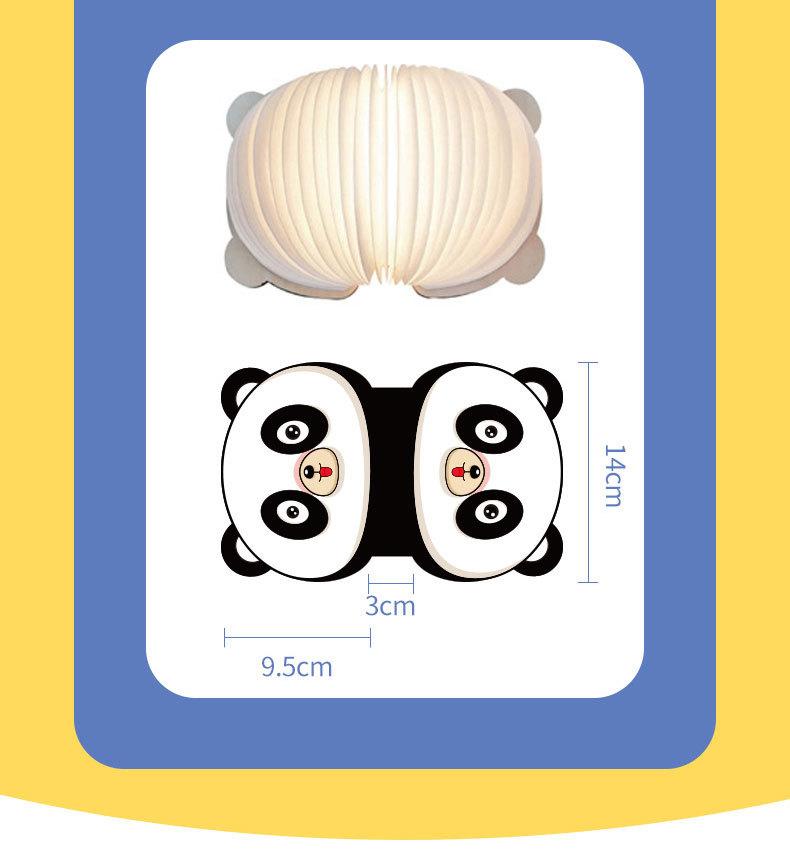 OBB Wooden cartoon folding book lamp, children's cultural and creative gift, colorful LED rechargeable night light