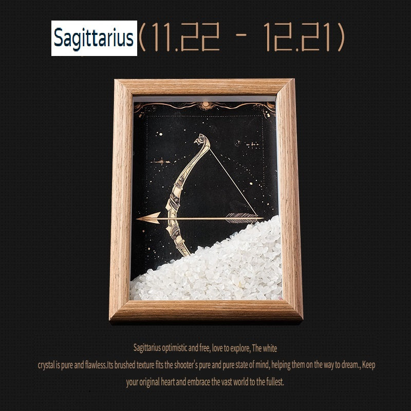 RYS Natural crystal gravel Twelve Constellations Photo frame decoration, crystal DIY hanging Artist Home Desktop Decoration