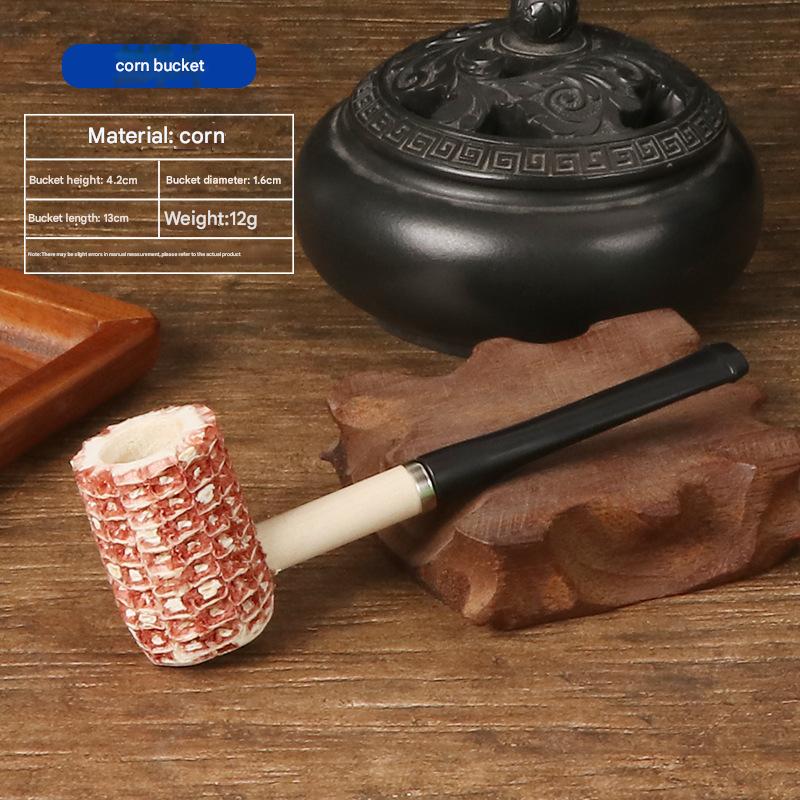 DHYJ Natural disposable corncob pipes, suitable for beginners to practice or entertain guests, 6 per pack