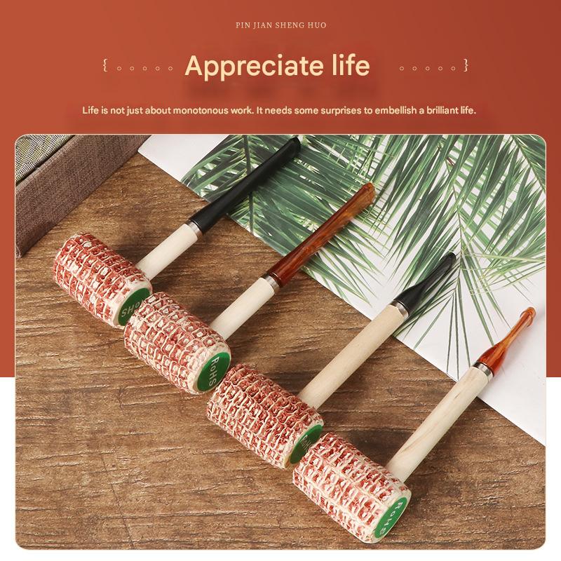 DHYJ Natural disposable corncob pipes, suitable for beginners to practice or entertain guests, 6 per pack