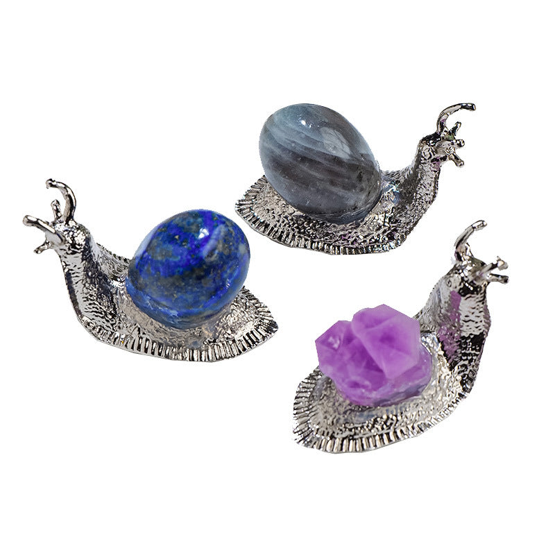 RYS Natural crystal rolling stone snail decoration, home office decoration decoration