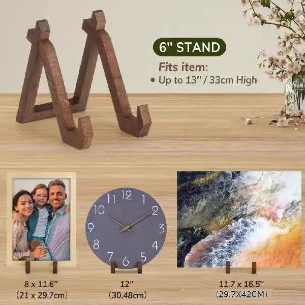 YZBZ Wooden recipe stand, can be used as a photo frame base or item display, etc.1 pack of 2
