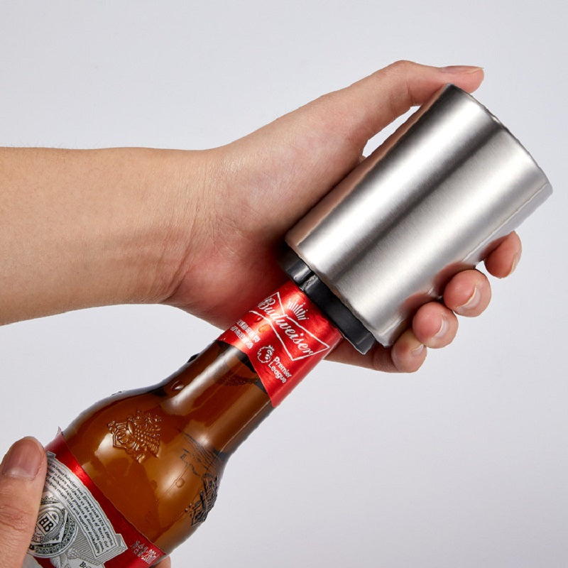 HGD Push-type stainless steel beer bottle opener with magnet adsorption