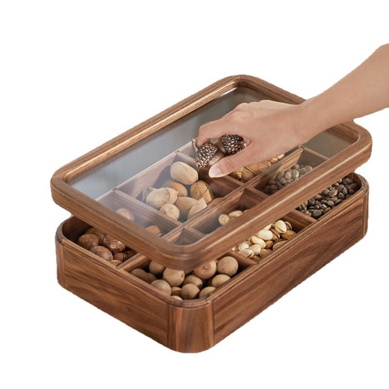 MYZD North American and Walnut Candy, Snack 6-grid Storage Box