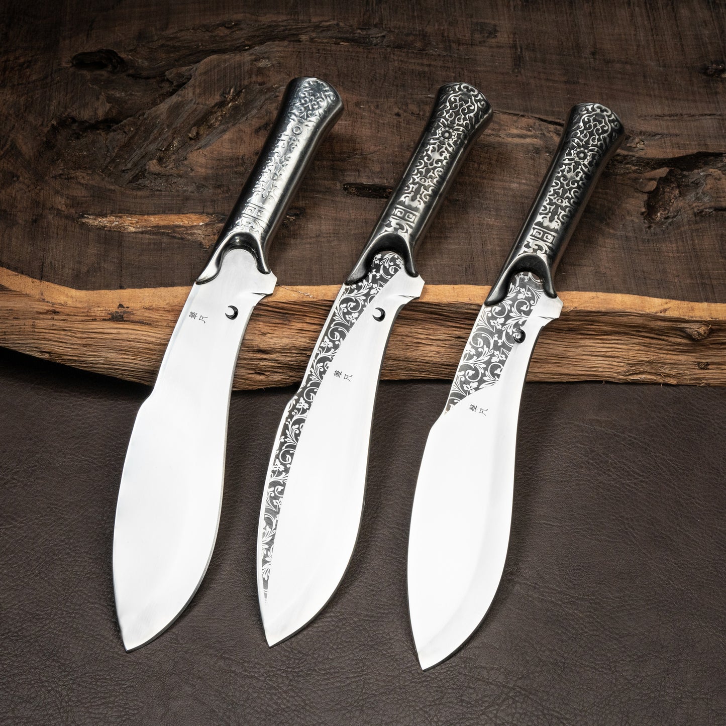 HFD Longquan hand-forged bone-cutting knife, mad dog scissors, suitable for chopping bones, cutting meat, slaughtering livestock, all-steel belt engraving pattern，Three styles available