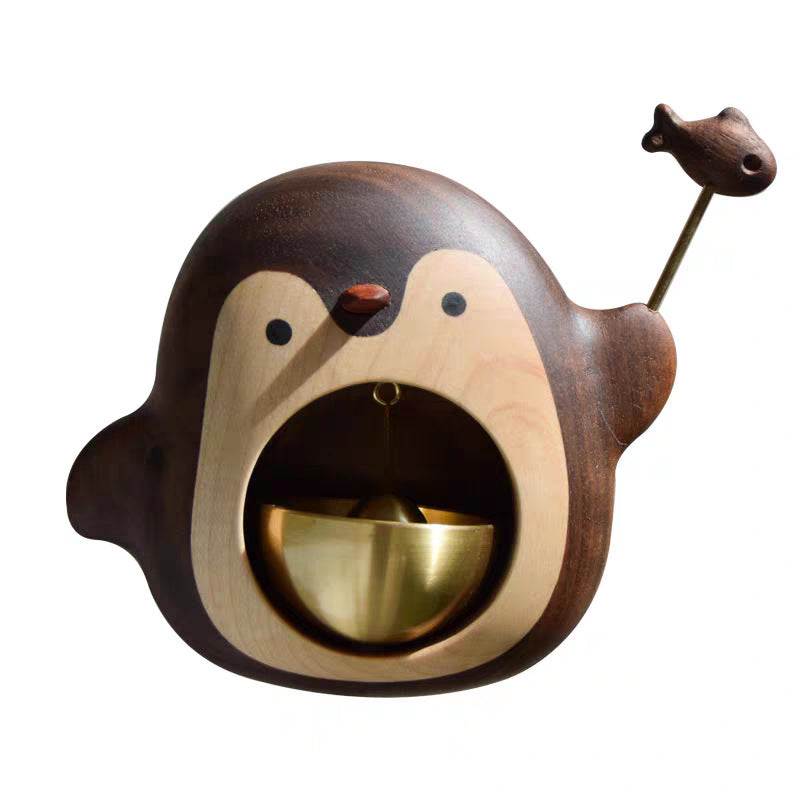 MYZD Japanese cartoon-style black walnut wind chimes, doorbells, and copper bells
