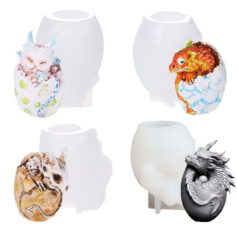 MSH Round dragon egg baby silicone mold, DIY crystal epoxy mold,Environmental protection and safety,4 styles to choose from